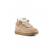 Ugg women beige polyester lowmel sneakers with beige suede and mesh high-top design and plush interior lining
