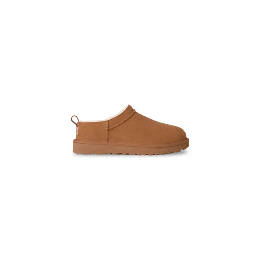 Hellbraune UGG-Damen-Slipper aus Wildleder mit weichem Lammfellfutter und Gummisohle für Frühling und Sommer