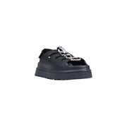 Ugg women sandals black polyurethane platform sandal with chunky sole and decorative silver-toned laces