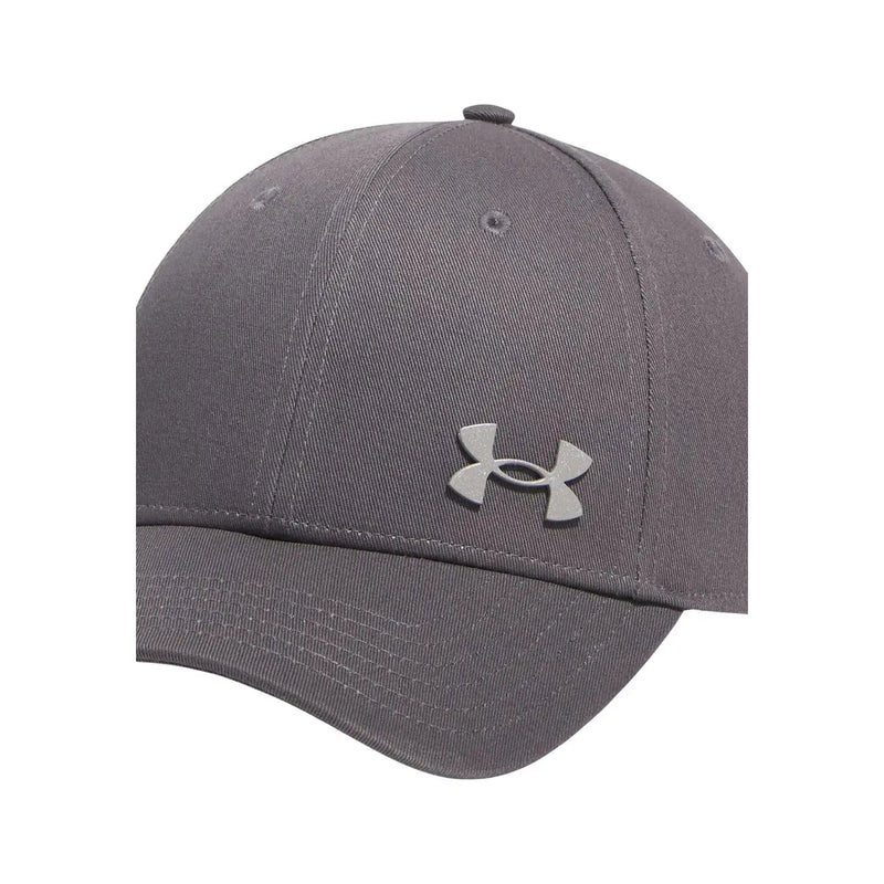 Under armour graue Baseballkappe für Herren mit strukturiertem Stoff und Ziernähten, Vorderansicht