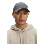 Under Armour Herrenkappe in Grau mit strukturierter Krone und gebogenem Schirm, Vorderansicht