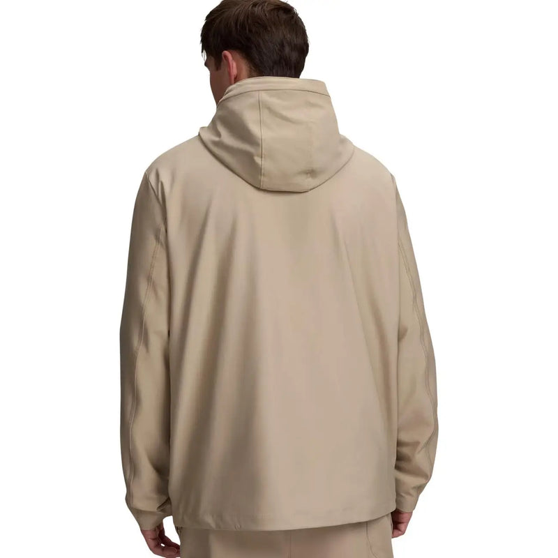 Under Armour Beigefarbener Herren-Hoodie mit durchgehendem Reißverschluss, gewebt, mit elegantem, minimalistischem Design und glattem Stoff