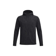 Under Armour Schwarzer Herren-Fleece-Hoodie mit strukturierter Stoffoberfläche und Reißverschluss vorne
