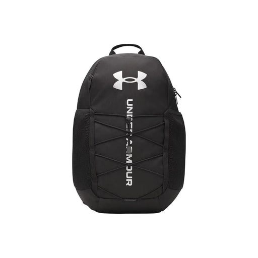 Under armour Schwarzer Herren-Rucksack aus Polyester mit Print, weißem Logo, vertikalem Branding und seitlichen Netzeinsätzen