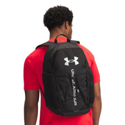 Under Armour Schwarzer Herren-Rucksack aus Polyester mit weißem Logo und vertikalem Branding, Maße: 38 x 49 x 14 cm