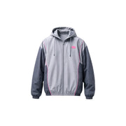Under armour Grauer Herren-Kapuzenpullover aus Polyester mit Reißverschluss, dunkelgrauen Einsätzen und rosa Paspeln, entworfen für sportliche Aktivitäten