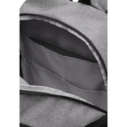 Under Armour Hustle Sport 6.0 Herren-Laptop-Rucksack aus grau meliertem Stoff mit schwarzem Reißverschluss und Innenfutter