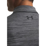 Under armour Herren-Poloshirt aus dunkelgrauem Polyester mit dezentem Melange-Muster und Logo auf der Brust