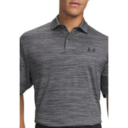 Under Armour Herren-Poloshirt, grau, kurzärmelig, aus Polyester mit dezentem Strukturmuster und Logo auf der Brust