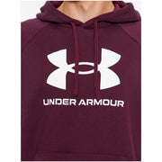 Under Armour men sweatshirt in maroon with white logo and matching drawstrings from fall winter collection