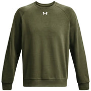 Olive green under armour men sweatshirt in soft blend with white logo suitable for fall winter wear