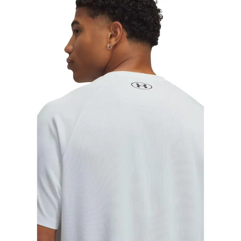Under Armour Herren-T-Shirt, grau, Polyester, Kurzarm, mit dezenter Rippstruktur und Logo am Halsausschnitt