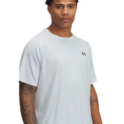 Under Armour Herren-T-Shirt, grau, Polyester, hellblau, Kurzarm, mit schwarzem Logo auf der Brust