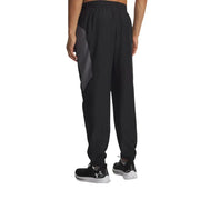 Under Armour Schwarze Herren-Jogginghose mit grauem Seiteneinsatz, elastischem Bund und Kordelzugverschluss