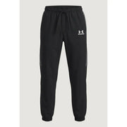 Under armour Schwarze Herrenhose mit grauen Seiteneinsätzen und weißem Logo am linken Oberschenkel für sportliche Aktivitäten