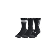 Under armour Schwarze Herren-Socken mit weißem Logo und grauen Akzenten, speziell für sportliche Aktivitäten entwickelt