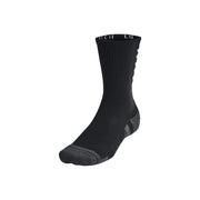 Schwarz under armour Sportsocke mit grauer, verstärkter Sohle und Ferse sowie geripptem Bündchen mit weißem Logo-Schriftzug