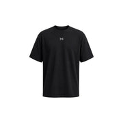Under Armour Schwarzes Herren-T-Shirt aus Baumwolle, klassische Passform, mit kleinem weißen Logo auf der Brust