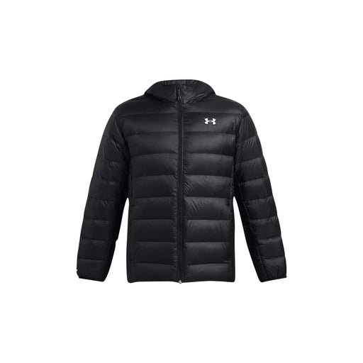 Under Armour Schwarze Steppjacke für Herren mit Kapuze und horizontalen Ziernähten, Vorderansicht