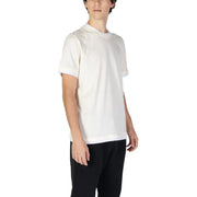 Underclub men white cotton crewneck t shirt with rolled-up sleeves and short sleeves for casual wear