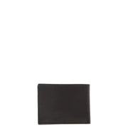 Black leather ungaro brown mens wallet with minimalist rectangular design and interior pockets for organization