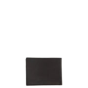 Black leather ungaro brown mens wallet with minimalist rectangular design and interior pockets for organization