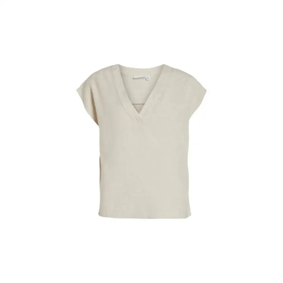 Vila Clothes - Women T-Shirt - beige / 34 - Clothing