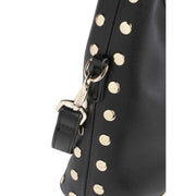 Schwarze Valentino-Handtasche aus Leder für Damen mit goldfarbenen Nieten und silberfarbenem Metallverschluss, aus Synthetik, B 16 x H 30 cm