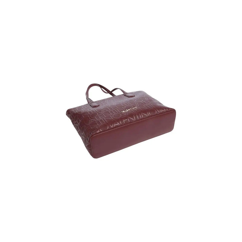 Valentino Damenhandtasche, bordeauxrot, aus Kunstleder, mit geprägtem Logomuster und dezentem Markennamen auf der Vorderseite