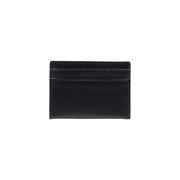 Schwarze Valentino Damen-Geldbörse aus Leder mit strukturierter Oberfläche und genähten Kanten, die Seitentaschen freilegen, Größe W10.5