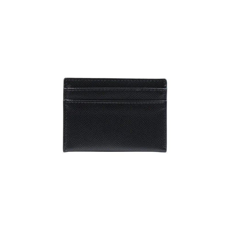 Schwarze Valentino Damen-Geldbörse aus Leder mit strukturierter Oberfläche und genähten Kanten, die Seitentaschen freilegen, Größe W10.5