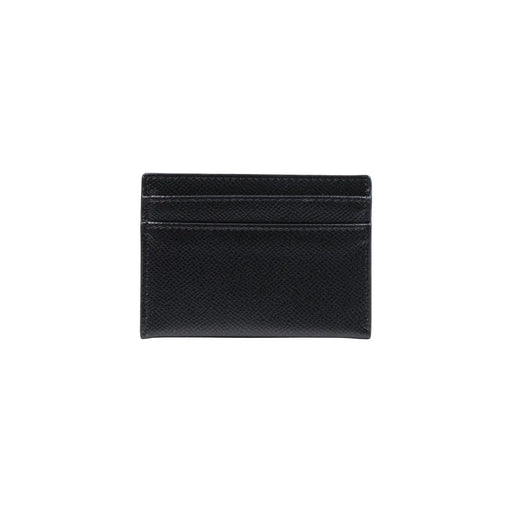 Schwarze Valentino Damen-Geldbörse aus Leder mit strukturierter Oberfläche und genähten Kanten, die Seitentaschen freilegen, Größe W10.5