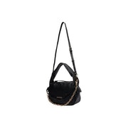 Schwarze Damenhandtasche von Valentino aus Kunstleder mit goldfarbener Kette und Schulterriemen, 30 cm breit