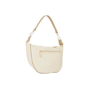 Valentino Hobo-Tasche aus beigefarbenem Leder mit hellbraunem Riemen und goldenem Reißverschluss