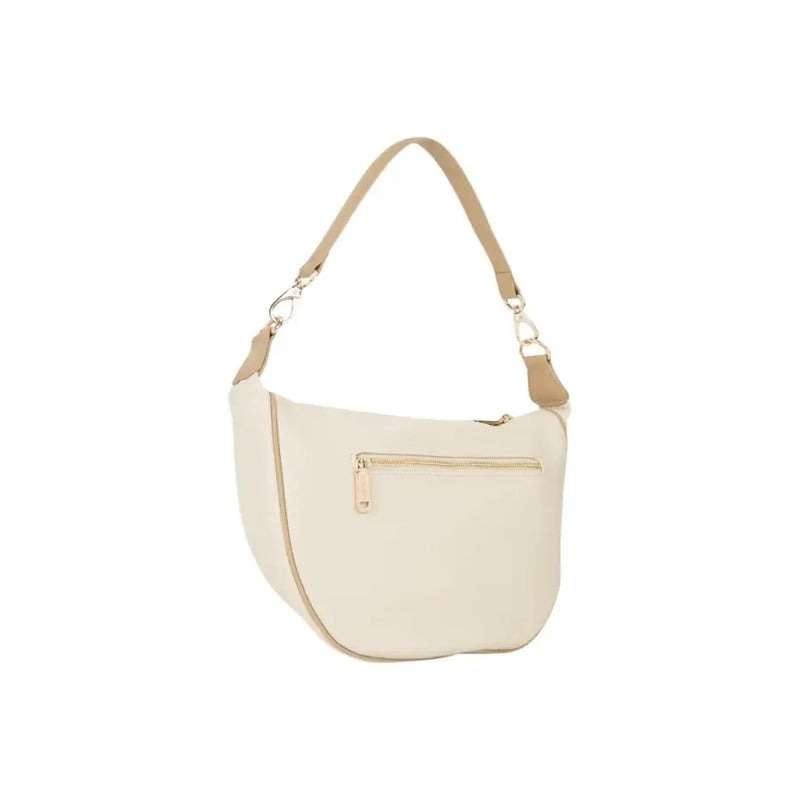 Valentino Hobo-Tasche aus beigefarbenem Leder mit hellbraunem Riemen und goldenem Reißverschluss