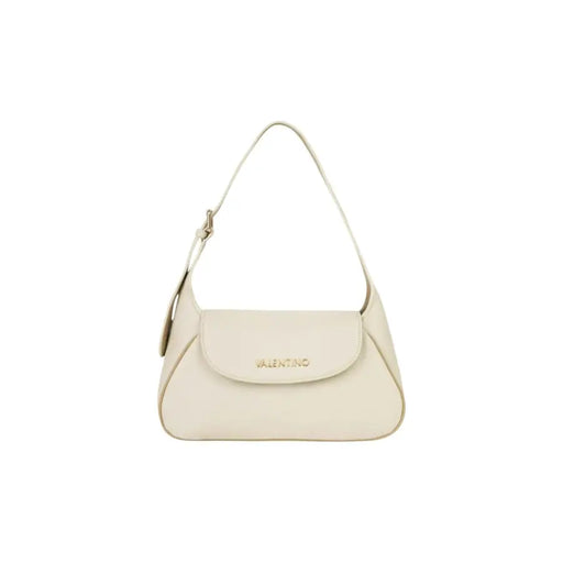 Cream-colored Valentino shoulder bag with sleek leather design, zip closure, pocket