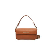 Hellbraune Valentino-Handtasche aus kamelfarbenem Leder in rechteckiger Form mit goldfarbenen Beschlägen