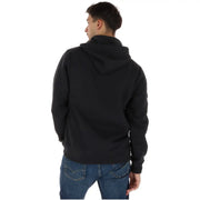 Schwarzer Vans Herren-Hoodie aus Baumwollfleece mit dezentem Strukturmuster am Ärmel (Vorderansicht)