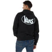 Schwarzer Vans Herren-Hoodie aus Baumwolle, Rückseite mit weißem ovalem Logo.