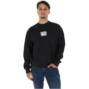 Schwarzes Vans Herren-Sweatshirt aus Baumwolle mit Rundhalsausschnitt und weißem Logo auf der Brust – perfekt für Herbst und Winter.
