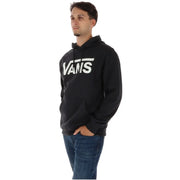 Schwarzer Vans Herren-Hoodie aus Baumwoll-Fleece mit auffälligem weißen Logo auf der Brust für lässige Kleidung