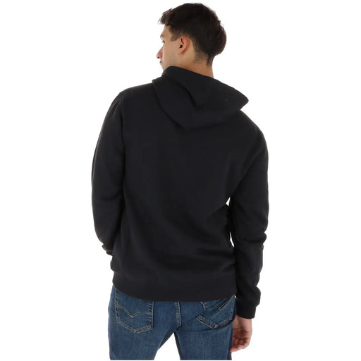 Schwarzer Kapuzenpullover von Vans für Herren aus weichem Baumwollmischfleece mit glattem Stoff und klassischem Design