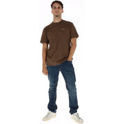 Braunes Vans Herren-T-Shirt aus Baumwolle mit kurzen Ärmeln und kleinem Logo auf der Brust für lässige Anlässe