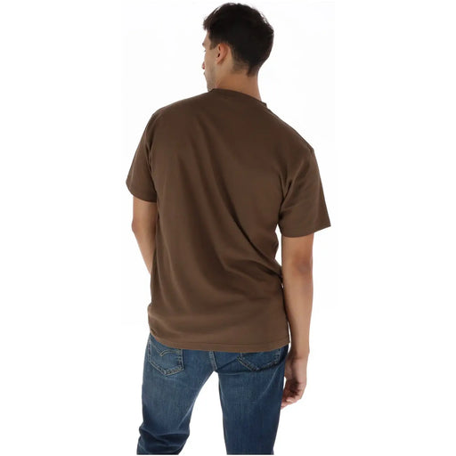 Braunes Vans Herren-T-Shirt aus Baumwolle mit kurzen Ärmeln und schlichtem Rundhalsausschnitt, geeignet für die Freizeit.