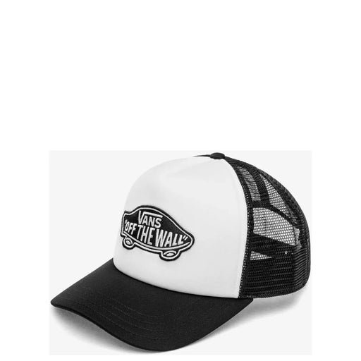 Schwarze und weiße Vans Herrenkappe mit Mesh-Einsatz hinten und gesticktem Logo aus Polyester, Accessoires VN 66XY281