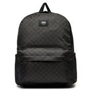 Schwarzer Vans Herren-Rucksack mit dezentem Karomuster aus strapazierfähigem Polyester, Maße: 32 x 42 x 12 cm