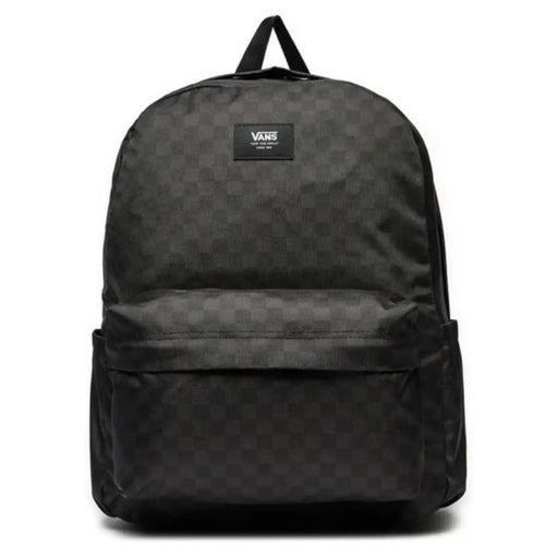 Schwarzer Vans Herren-Rucksack mit dezentem Karomuster aus strapazierfähigem Polyester, Maße: 32 x 42 x 12 cm