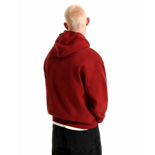 Vans Herren Baumwoll-Hoodie, bordeauxrot, Langarm-Sweatshirt in sattem Rot mit weichem, strukturiertem Stoff und lockerer Passform