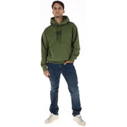 Olivgrüner Vans Herren-Baumwollhoodie mit schwarzem Logo und Kordelzug, langärmeliges Sweatshirt für die Freizeit.