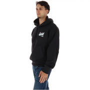 Schwarzes Vans Herren-Sweatshirt aus Baumwolle mit Vordertaschen und weißem Aufdruck auf der Brust